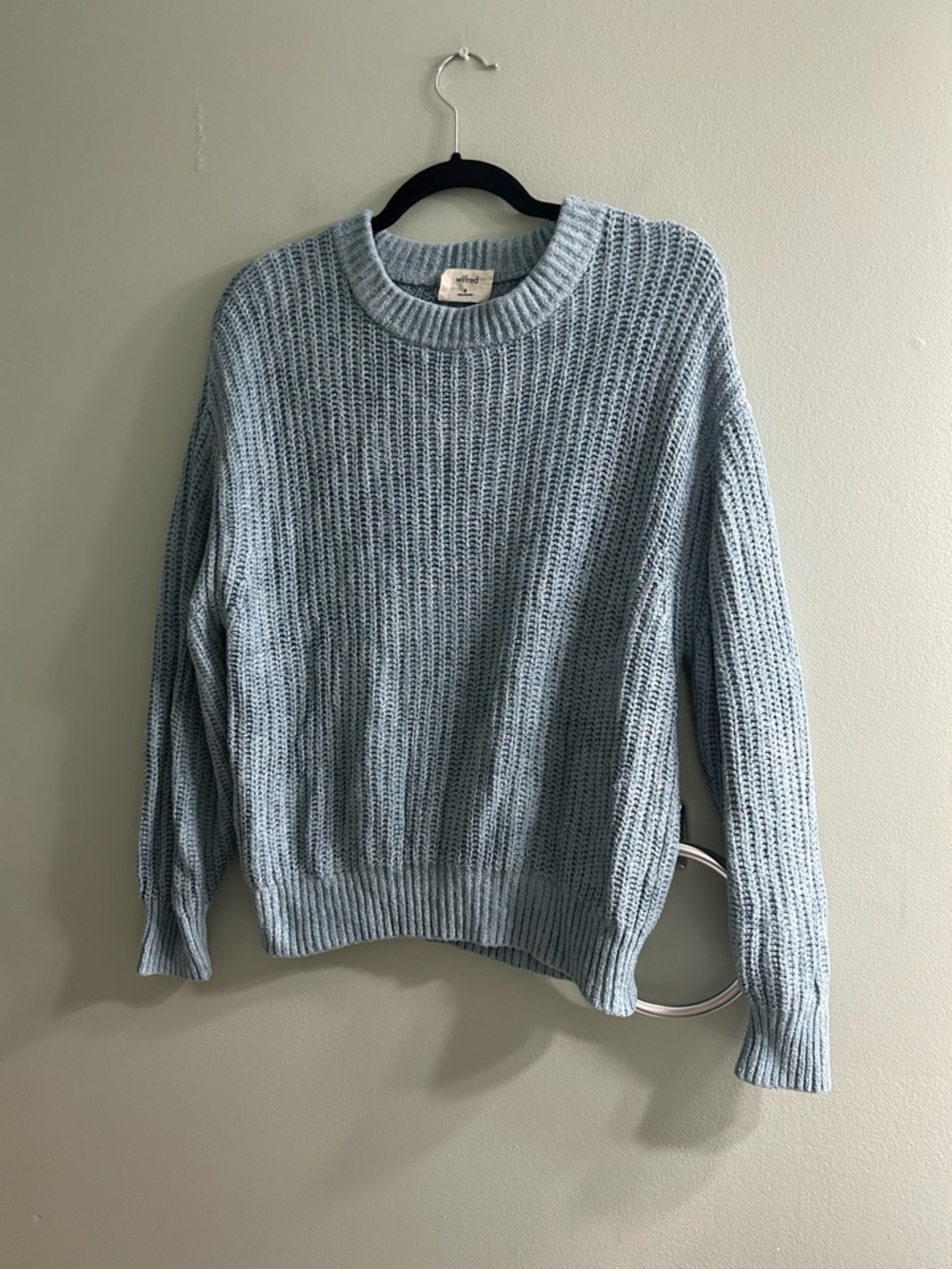 Wilfred Aritzia Essential Chenille Sweater in Light Blue knit - Picture 1 of 7